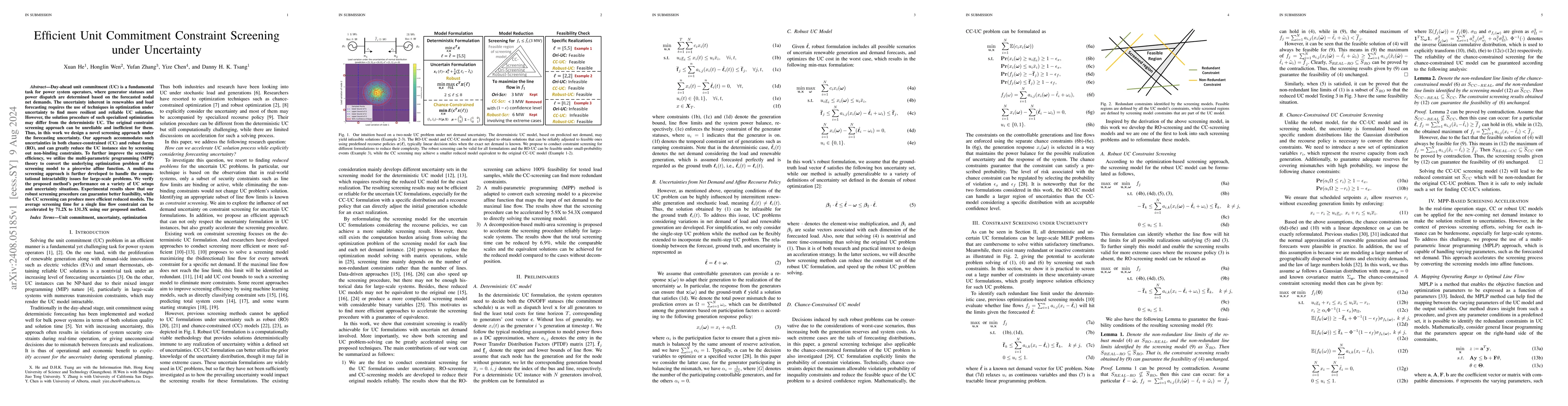 Thumbnail for Efficient Unit Commitment Constraint Screening under Uncertainty