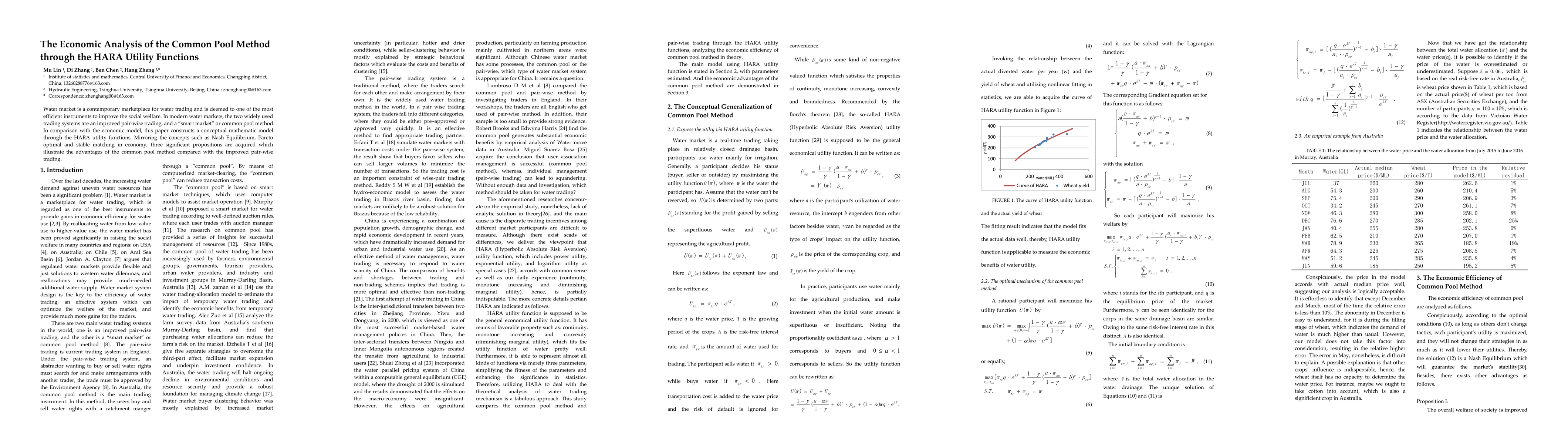 Thumbnail for The Economic Analysis of the Common Pool Method through the HARA Utility
  Functions