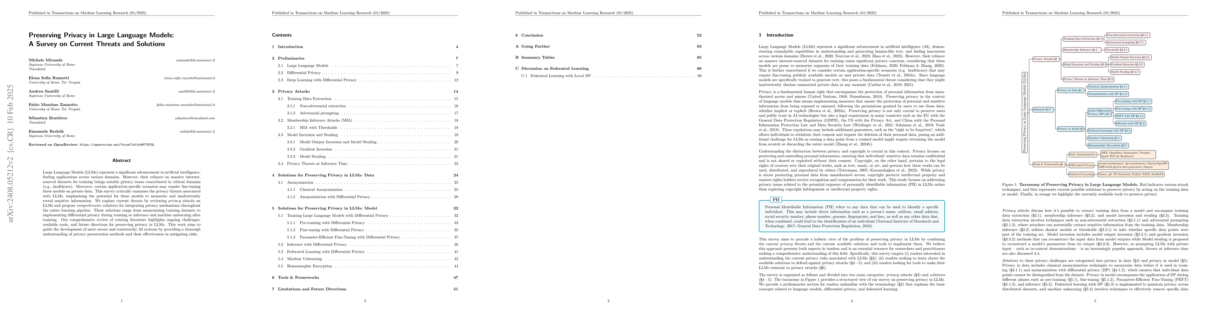 Thumbnail for Preserving Privacy in Large Language Models: A Survey on Current Threats
  and Solutions