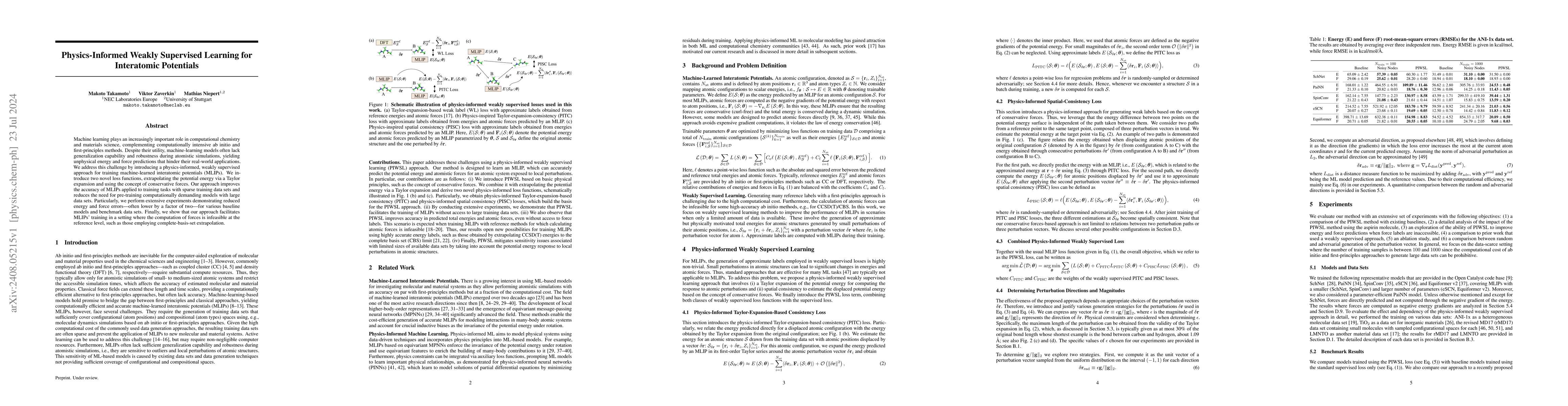 Thumbnail for Physics-Informed Weakly Supervised Learning for Interatomic Potentials