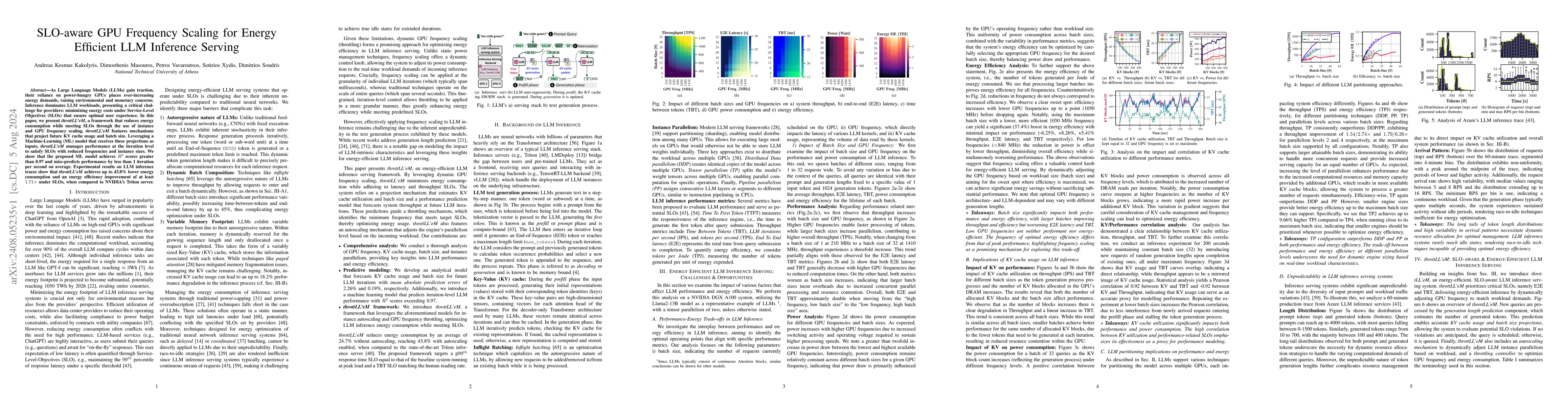 Thumbnail for SLO-aware GPU Frequency Scaling for Energy Efficient LLM Inference
  Serving