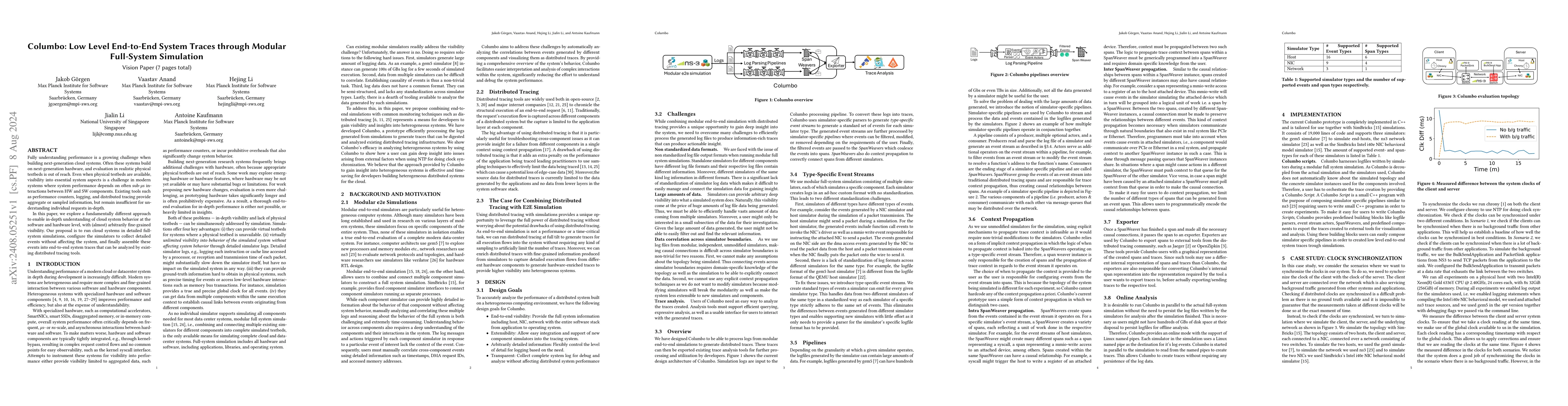Thumbnail for Columbo: Low Level End-to-End System Traces through Modular Full-System
  Simulation