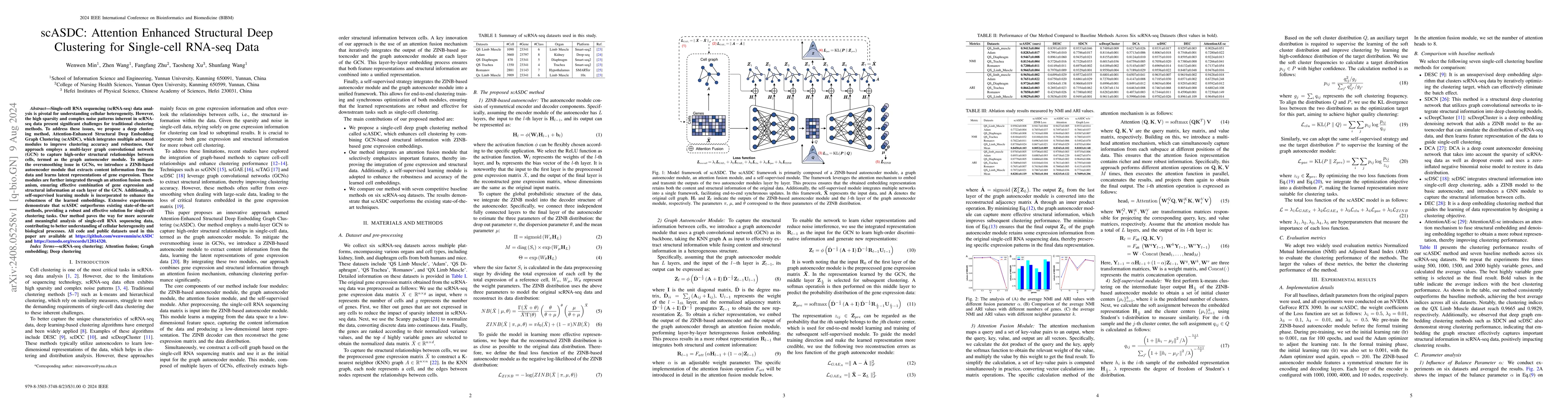 Thumbnail for scASDC: Attention Enhanced Structural Deep Clustering for Single-cell
  RNA-seq Data
