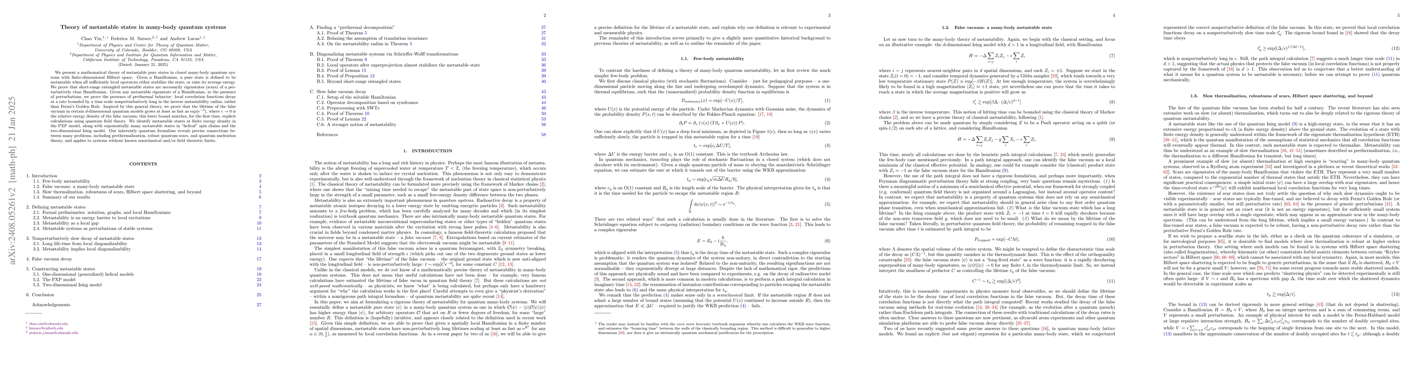 Thumbnail for Theory of metastable states in many-body quantum systems