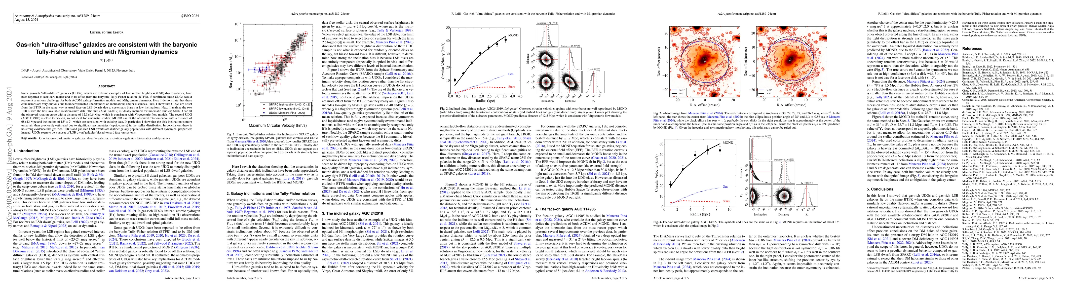 Thumbnail for Gas-rich "ultra-diffuse" galaxies are consistent with the baryonic
  Tully-Fisher relation and with Milgromian dynamics