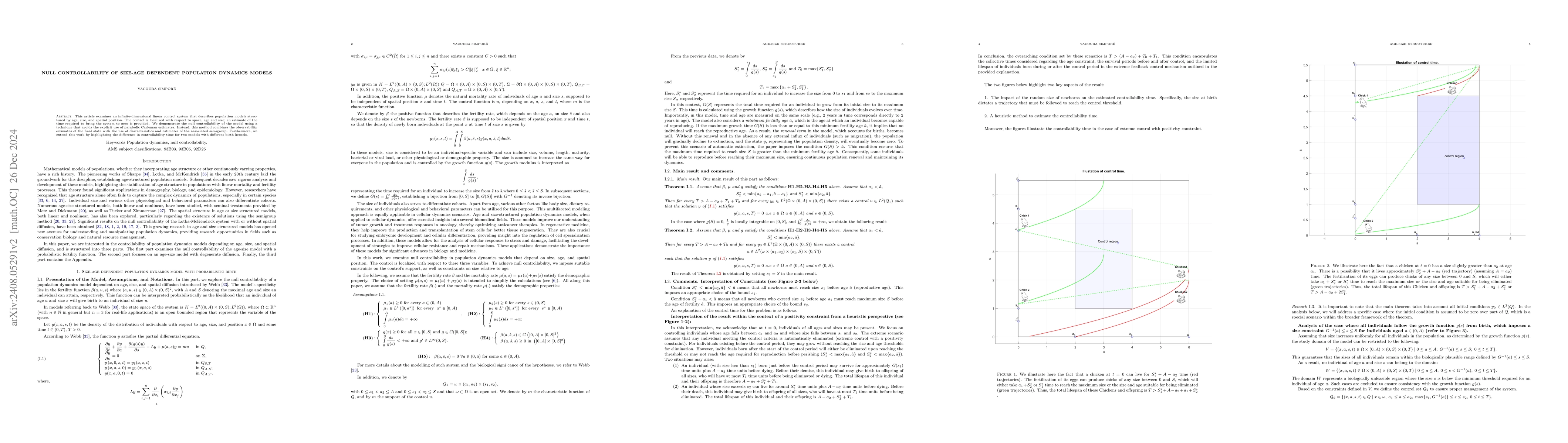 Thumbnail for Null Controllability of Size-Age Dependent Population Dynamics Models