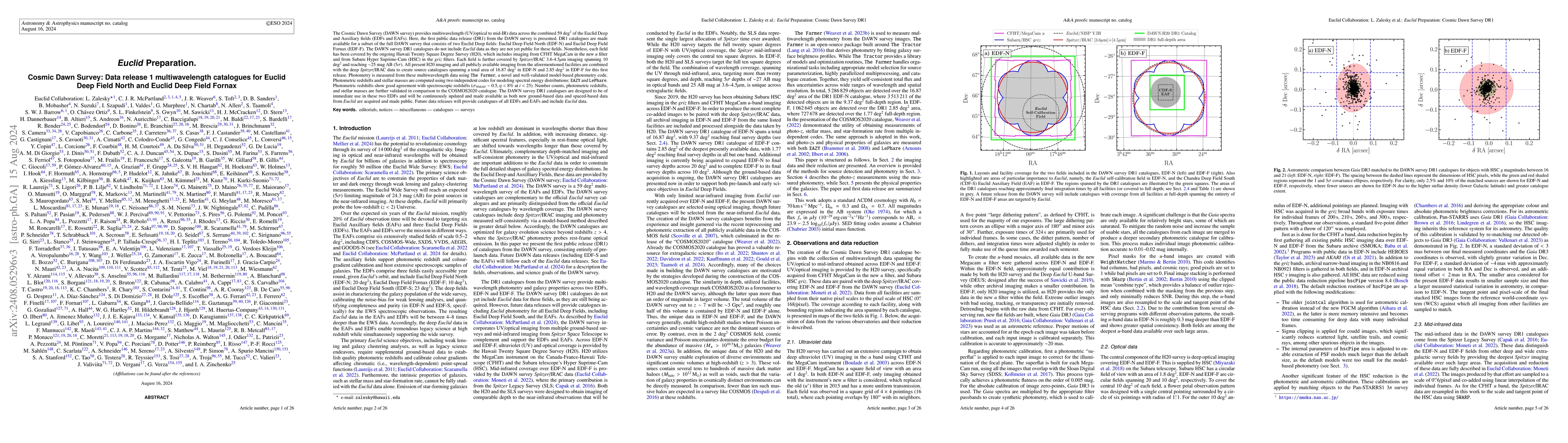 Thumbnail for Euclid Preparation. Cosmic Dawn Survey: Data release 1 multiwavelength
  catalogues for Euclid Deep Field North and Euclid Deep Field Fornax