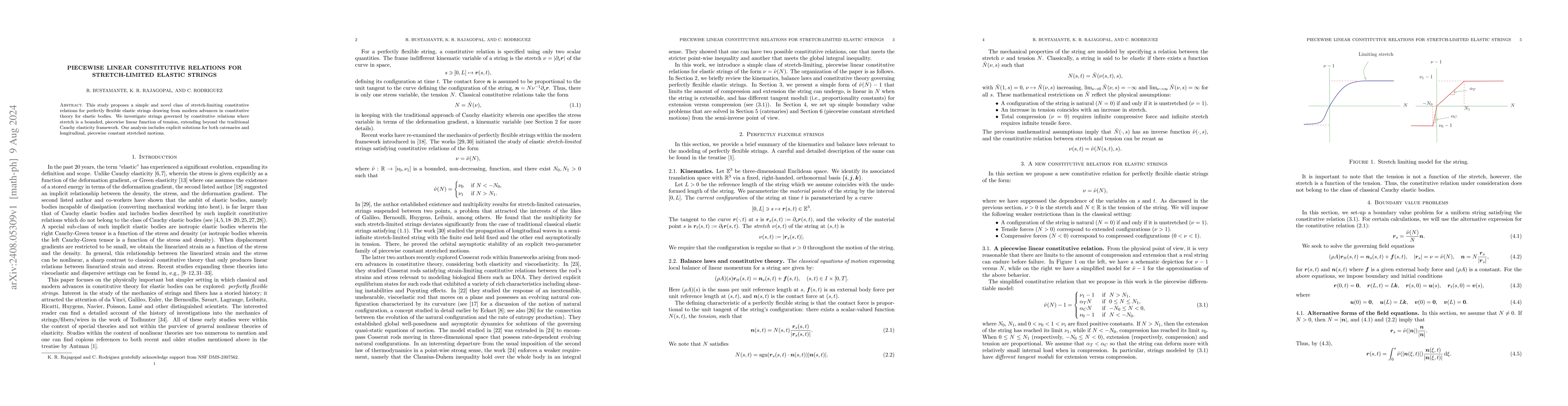 Thumbnail for Piecewise linear constitutive relations for stretch-limited elastic
  strings