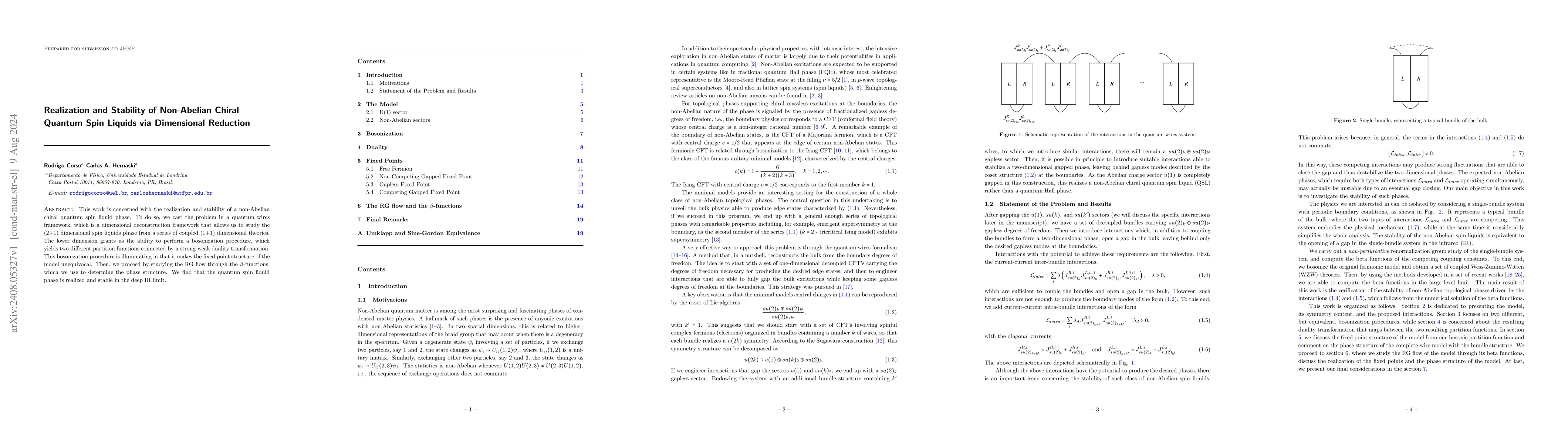 Thumbnail for Realization and Stability of Non-Abelian Chiral Quantum Spin Liquids via
  Dimensional Reduction
