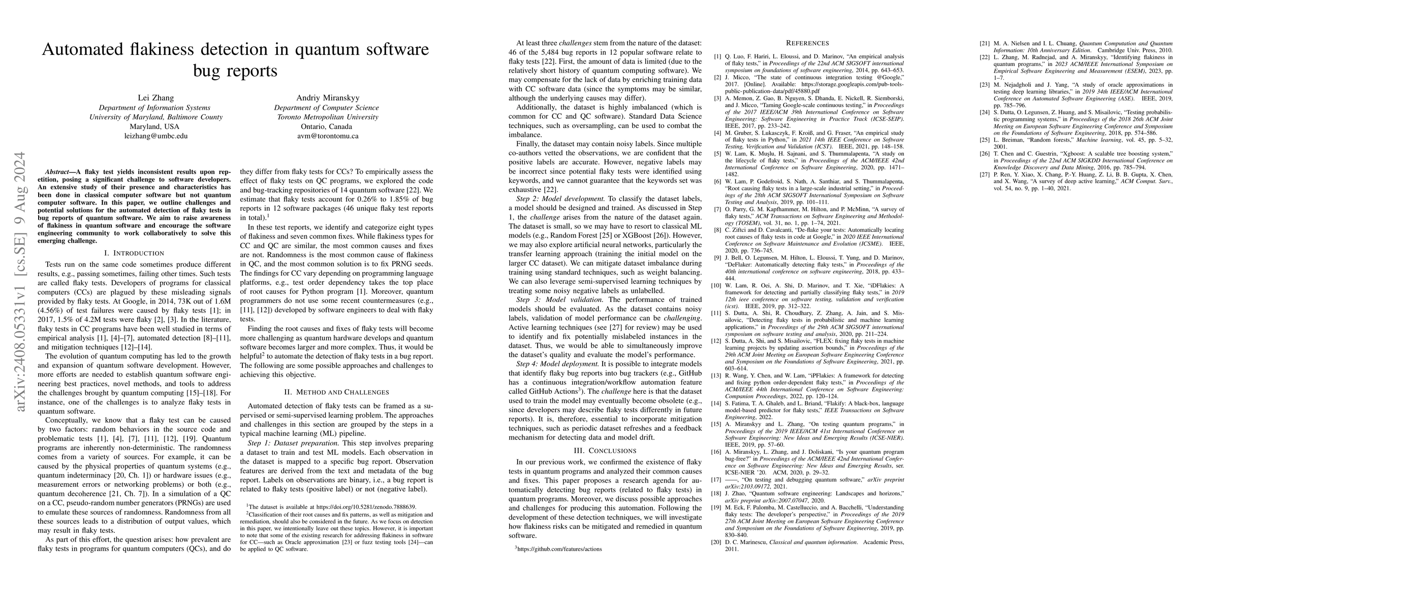 Thumbnail for Automated flakiness detection in quantum software bug reports