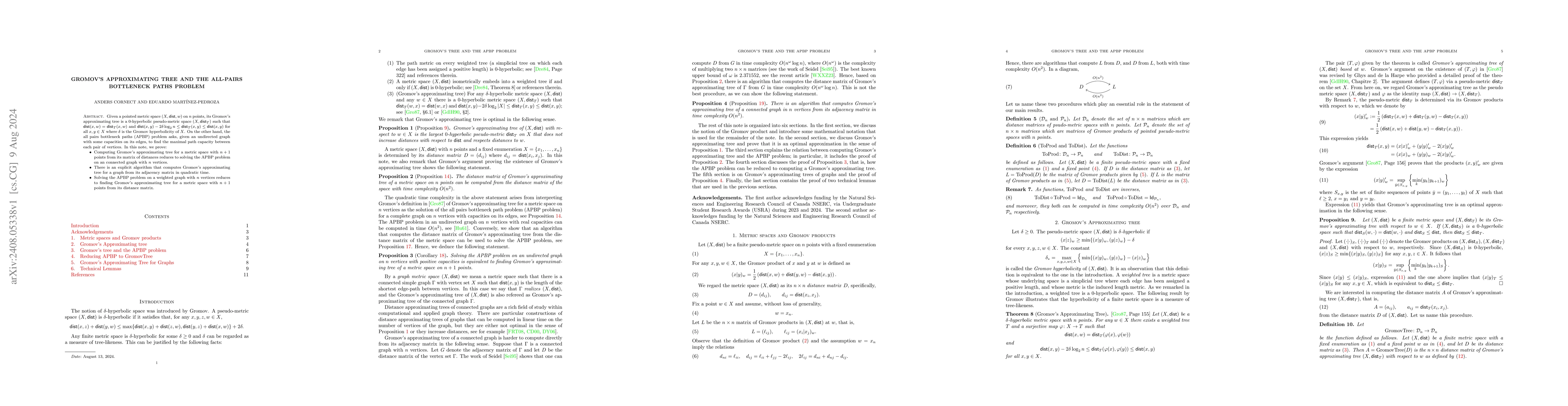 Thumbnail for Gromov's Approximating Tree and the All-Pairs Bottleneck Paths Problem