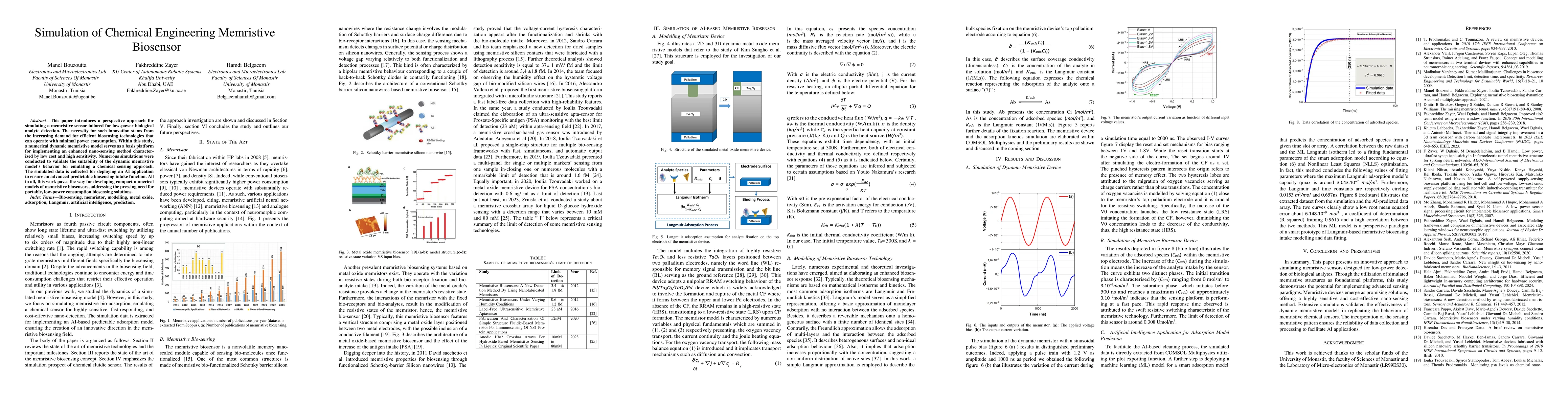 Thumbnail for Simulation of Chemical Engineering Memristive Biosensor