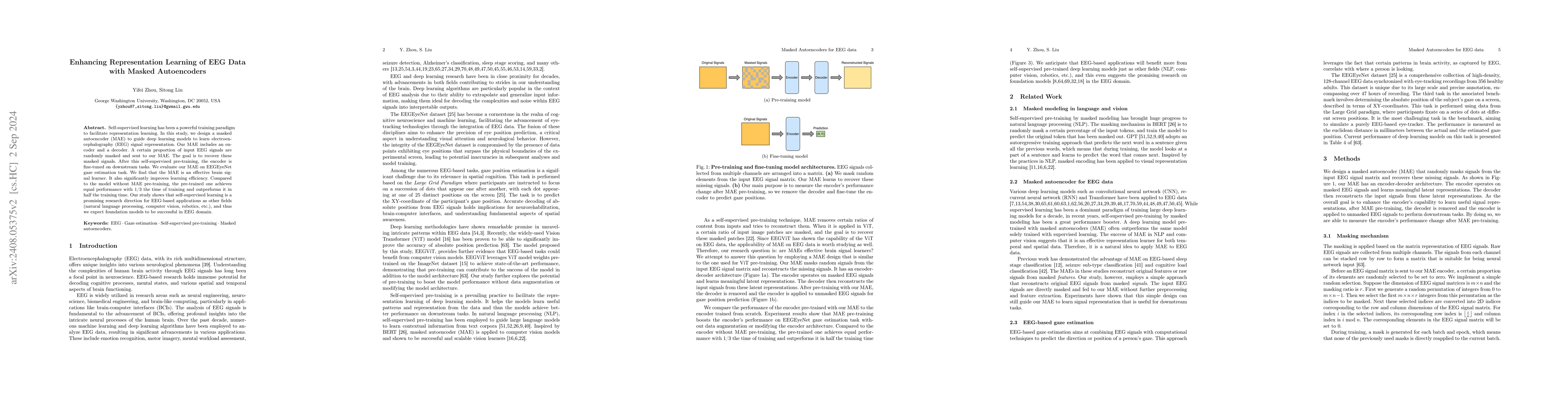 Thumbnail for Enhancing Representation Learning of EEG Data with Masked Autoencoders