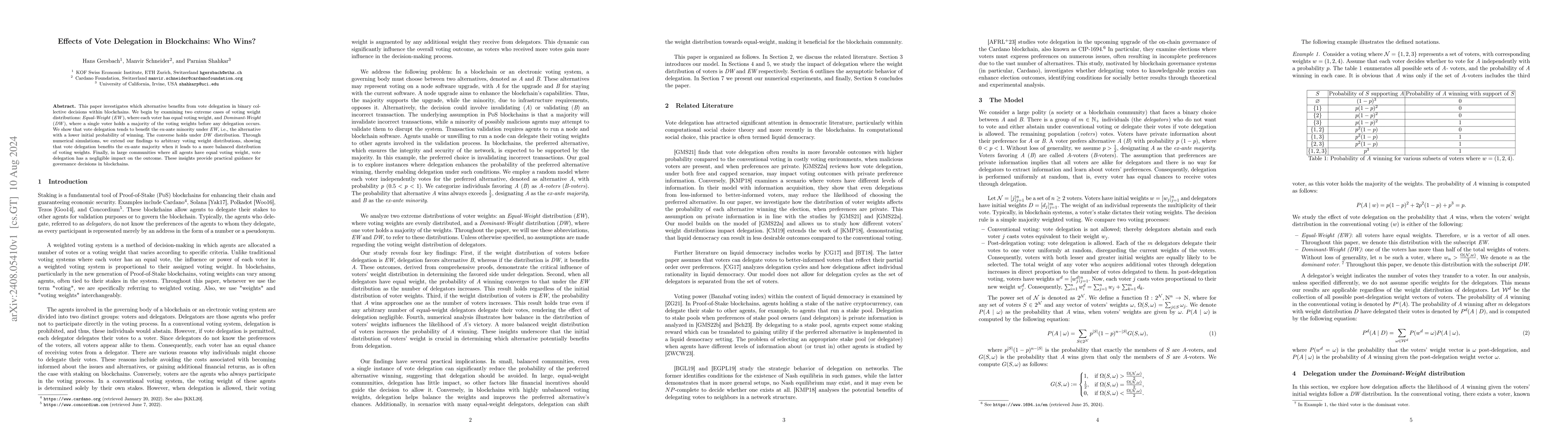 Thumbnail for Effects of Vote Delegation in Blockchains: Who Wins?