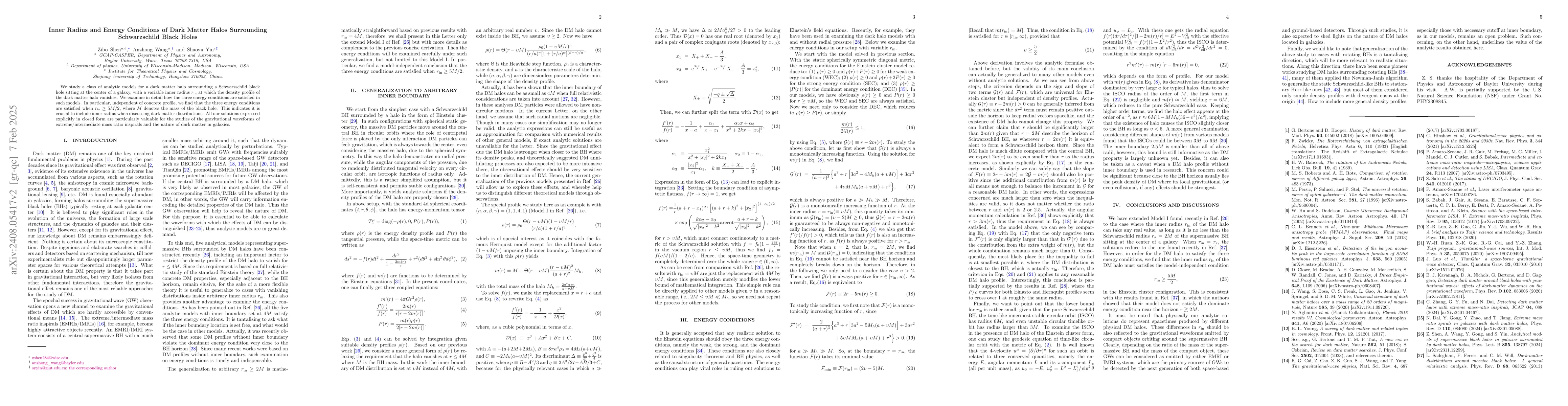 Thumbnail for A Class of Analytical Models for Black holes Surrounded by Dark Matter
  Halos