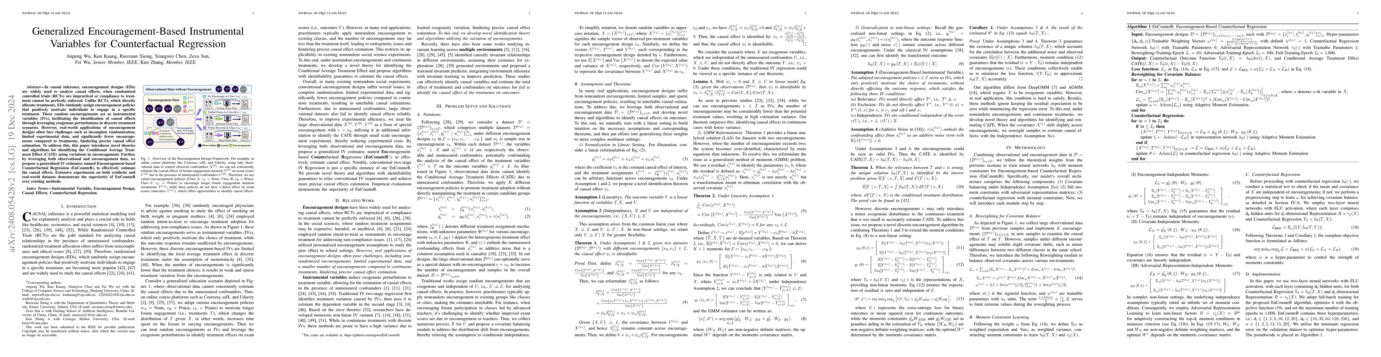 Thumbnail for Generalized Encouragement-Based Instrumental Variables for
  Counterfactual Regression