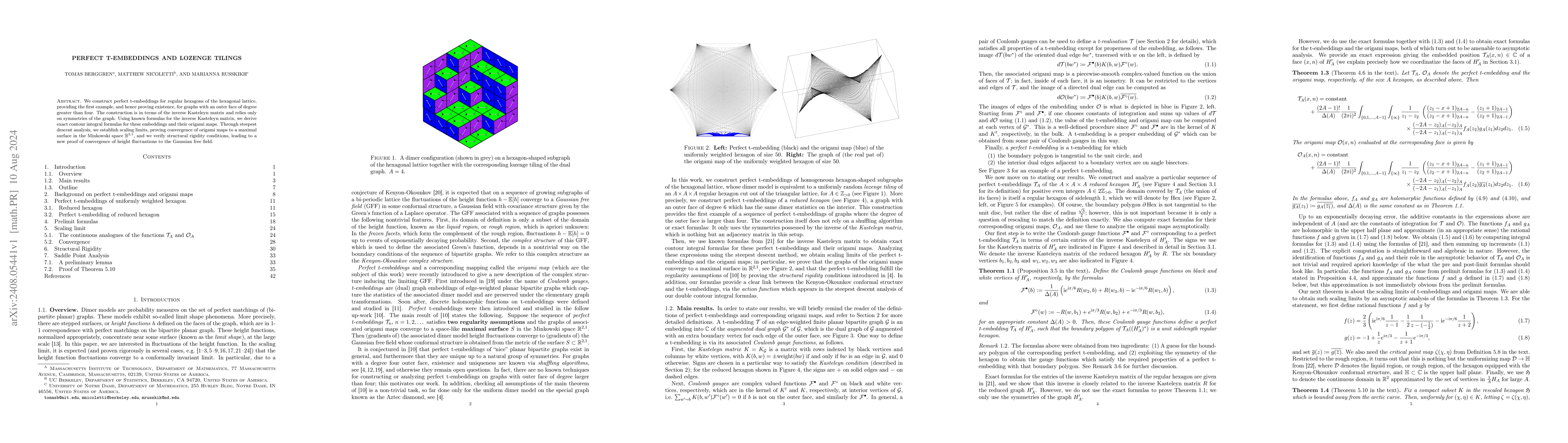 Thumbnail for Perfect t-embeddings and Lozenge Tilings