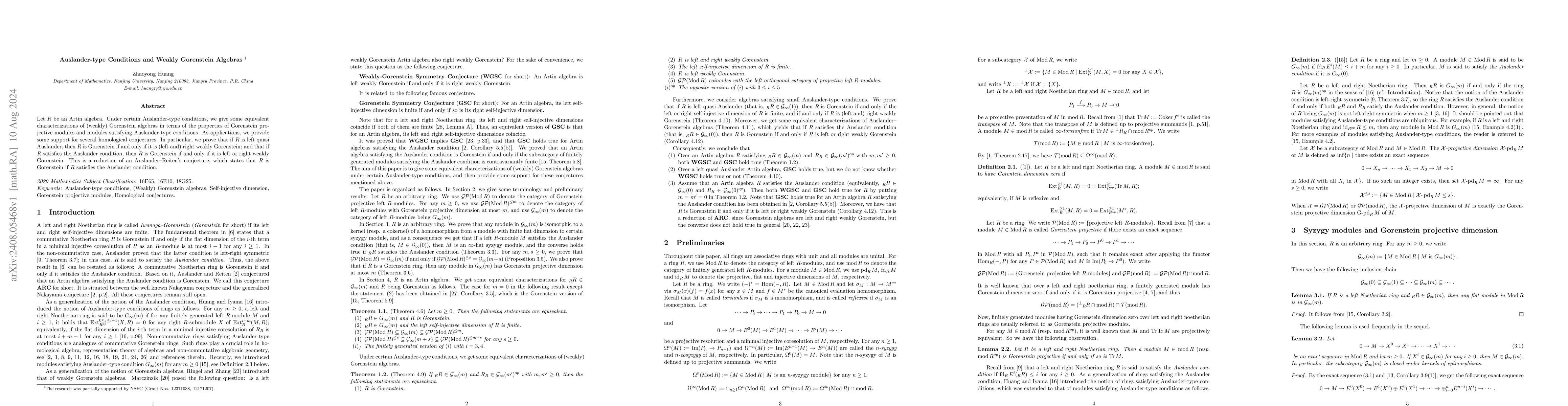 Thumbnail for Auslander-type conditions and weakly Gorenstein algebras