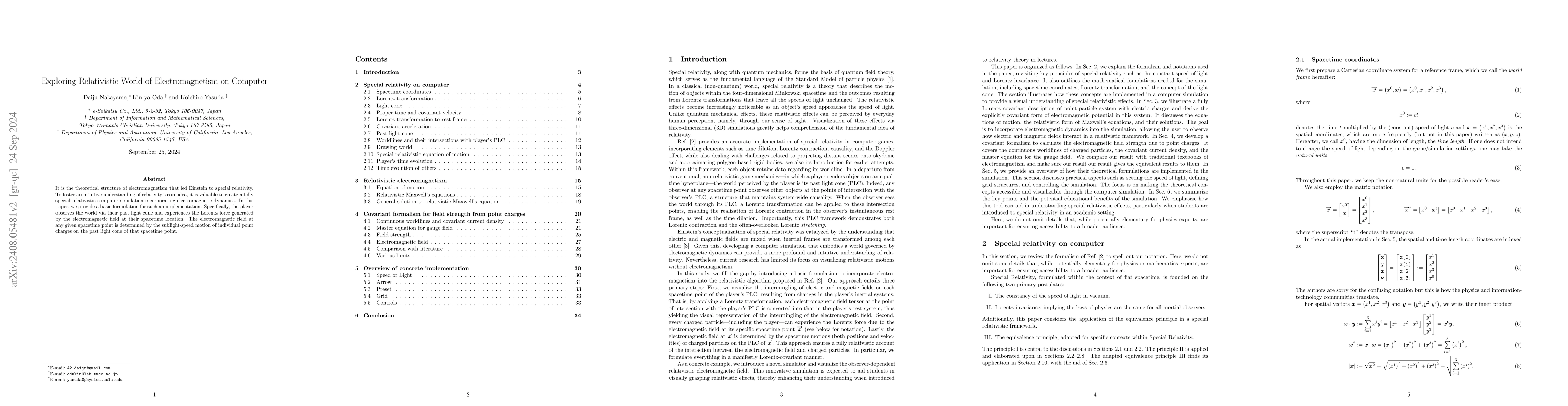 Thumbnail for Exploring Relativistic World of Electromagnetism on Computer