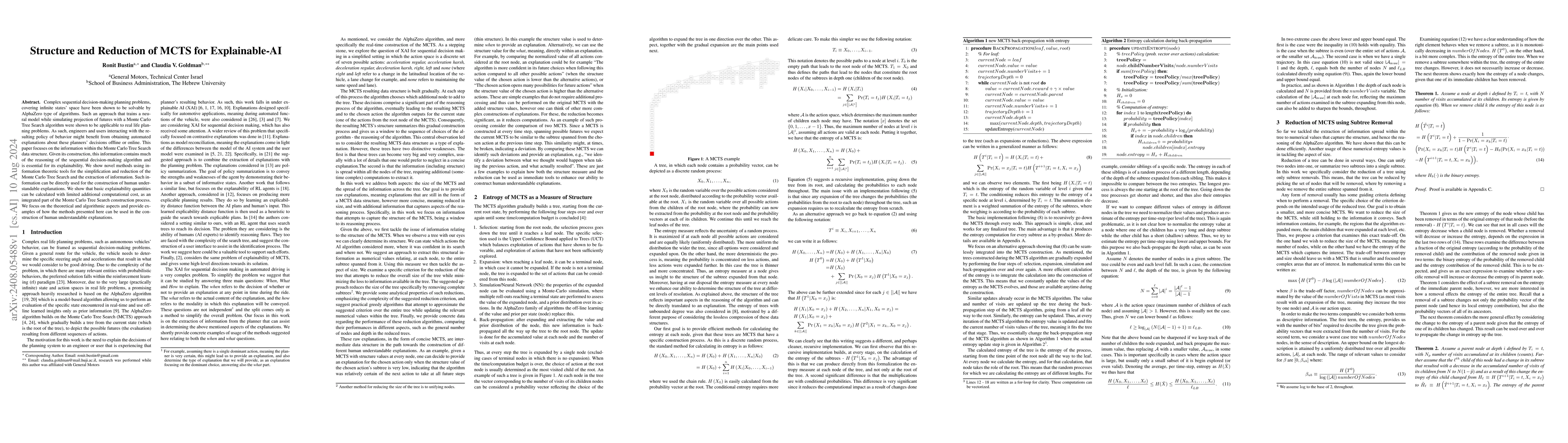 Thumbnail for Structure and Reduction of MCTS for Explainable-AI
