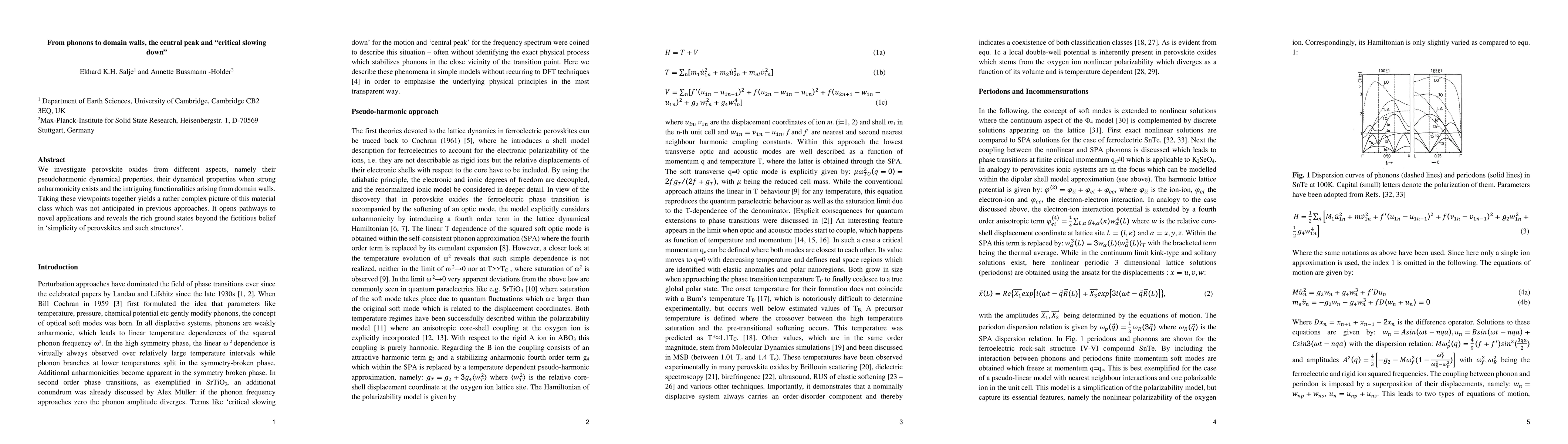 Thumbnail for From phonons to domain walls, the central peak and critical slowing down