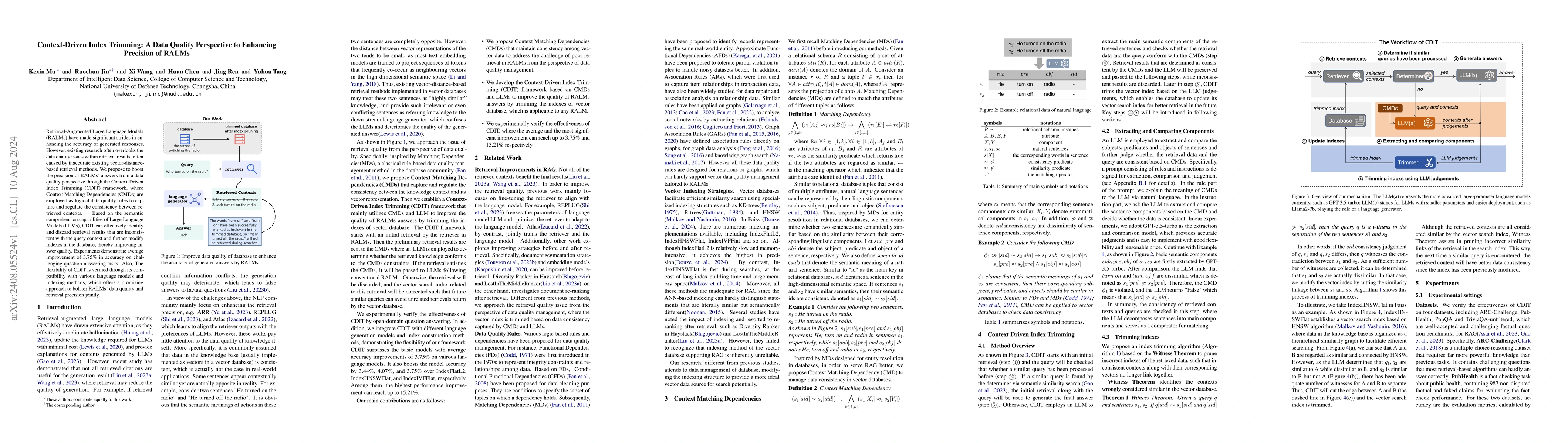 Thumbnail for Context-Driven Index Trimming: A Data Quality Perspective to Enhancing
  Precision of RALMs