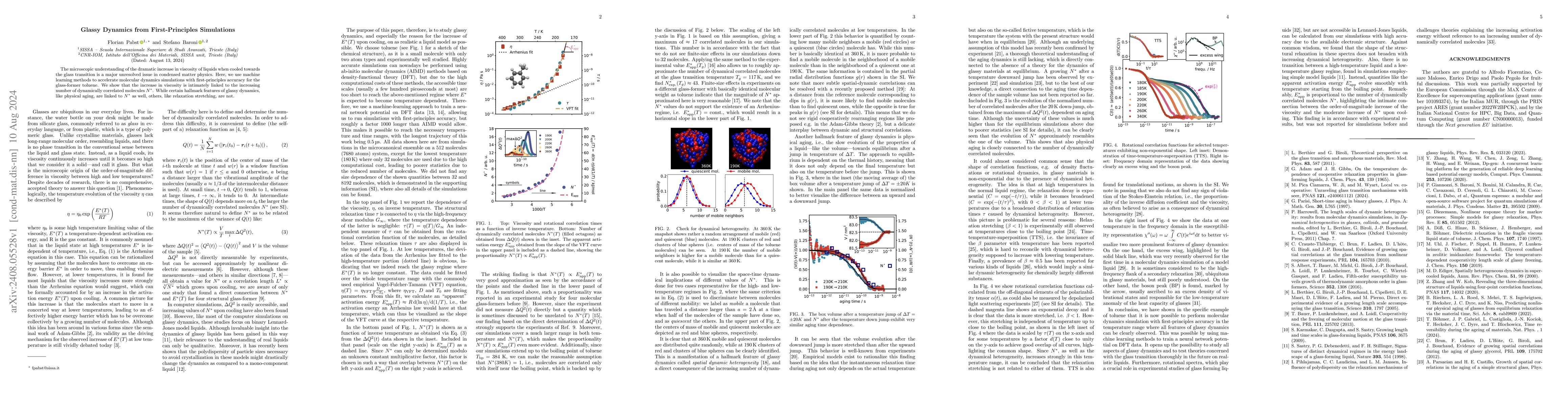 Thumbnail for Glassy Dynamics from First-Principles Simulations