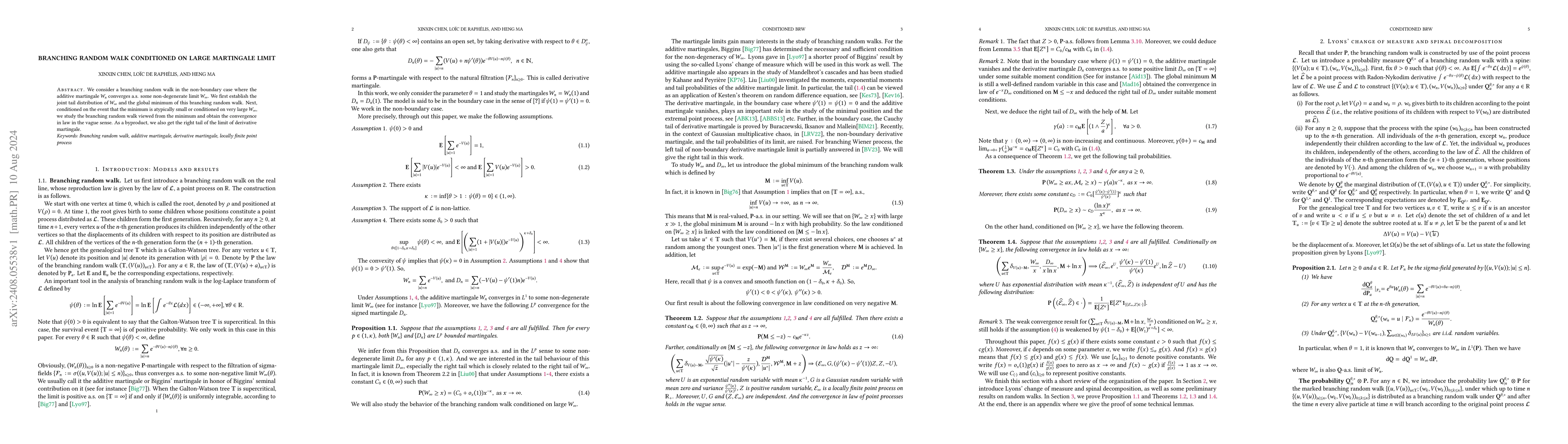 Thumbnail for Branching random walk conditioned on large martingale limit