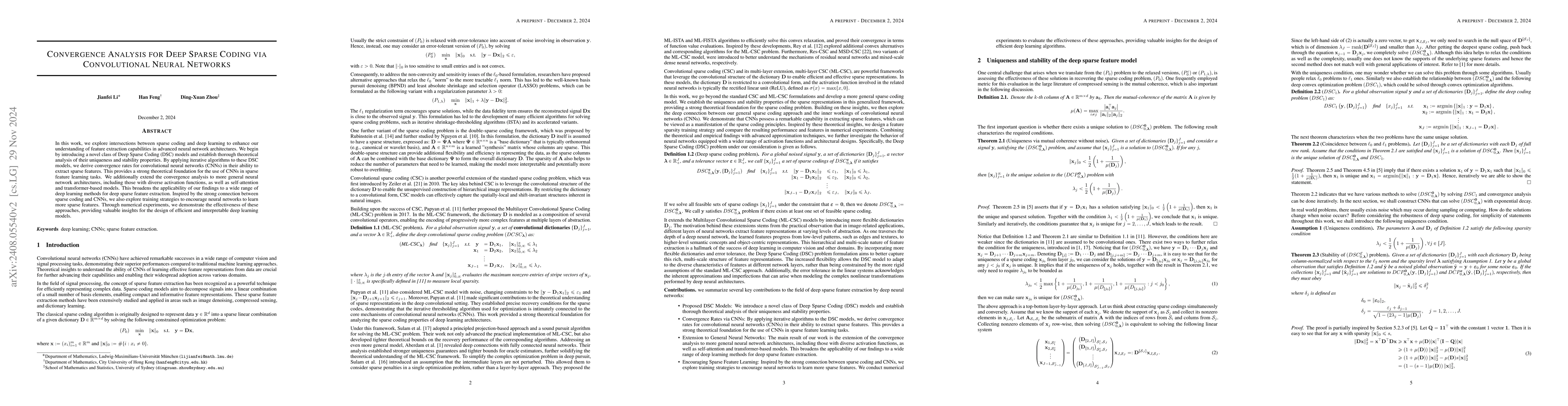 Thumbnail for Convergence Analysis for Deep Sparse Coding via Convolutional Neural
  Networks
