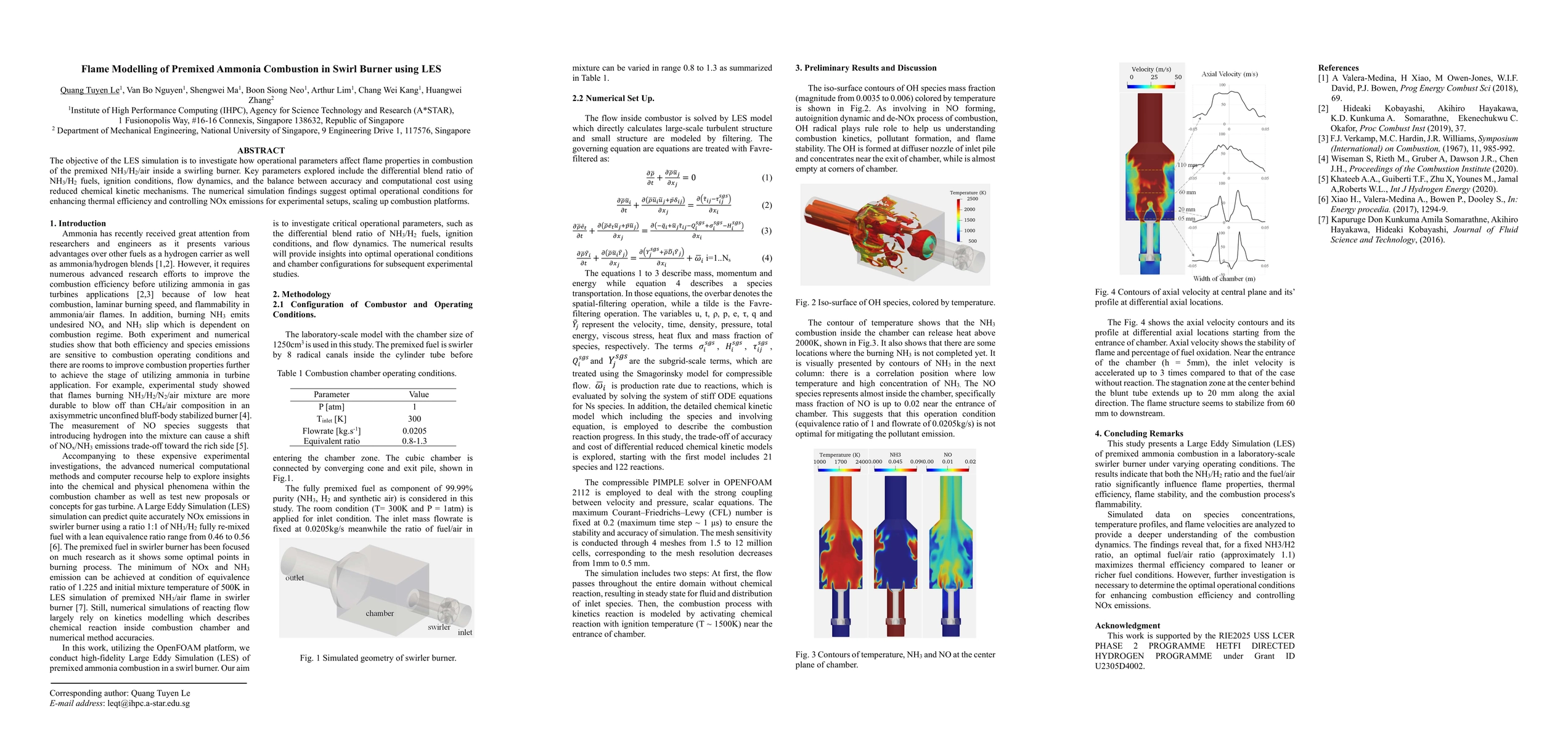Thumbnail for Flame Modelling of Premixed Ammonia Combustion in Swirl Burner using LES