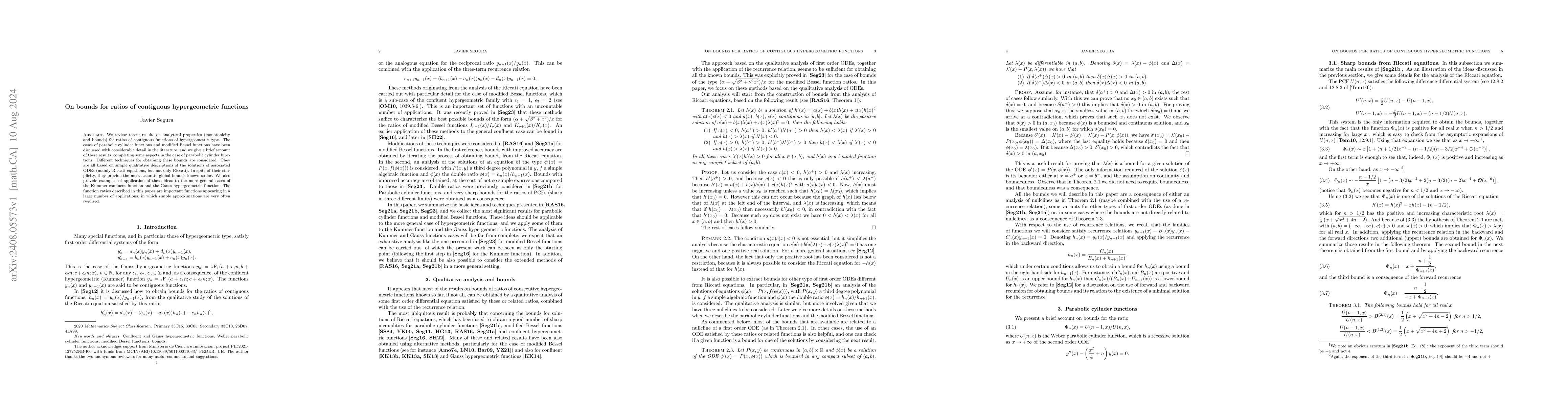 Thumbnail for On bounds for ratios of contiguous hypergeometric functions