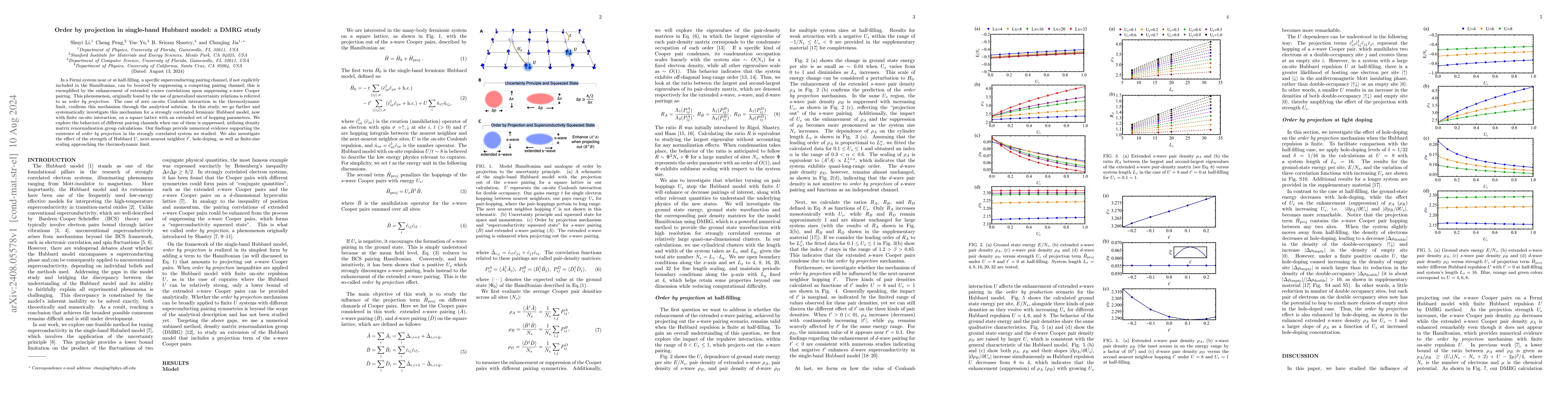 Thumbnail for Order by projection in single-band Hubbard model: a DMRG study