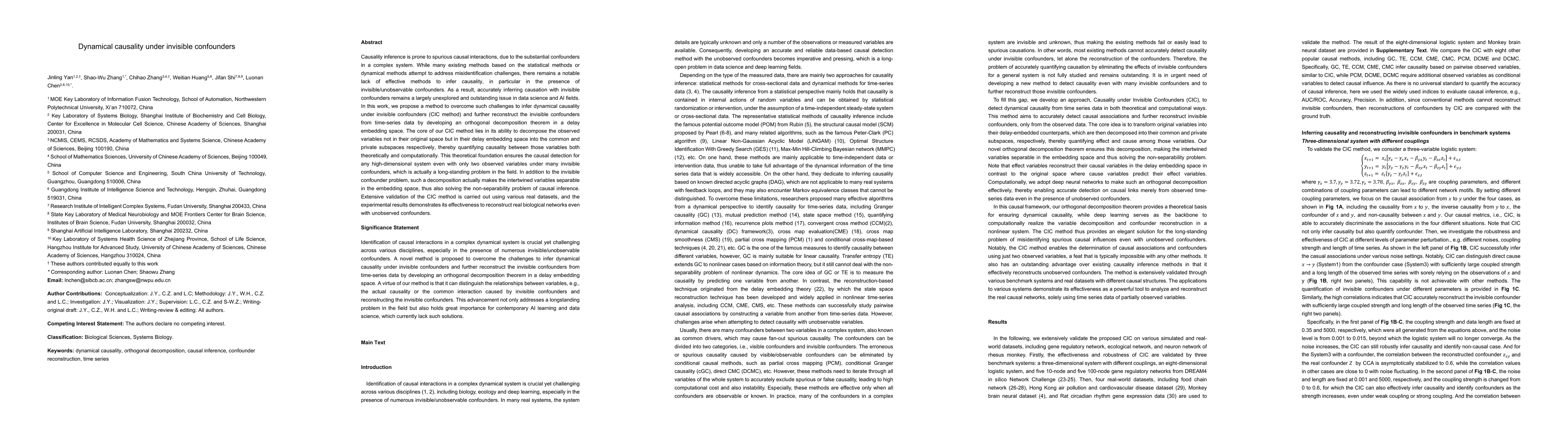 Thumbnail for Dynamical causality under invisible confounders