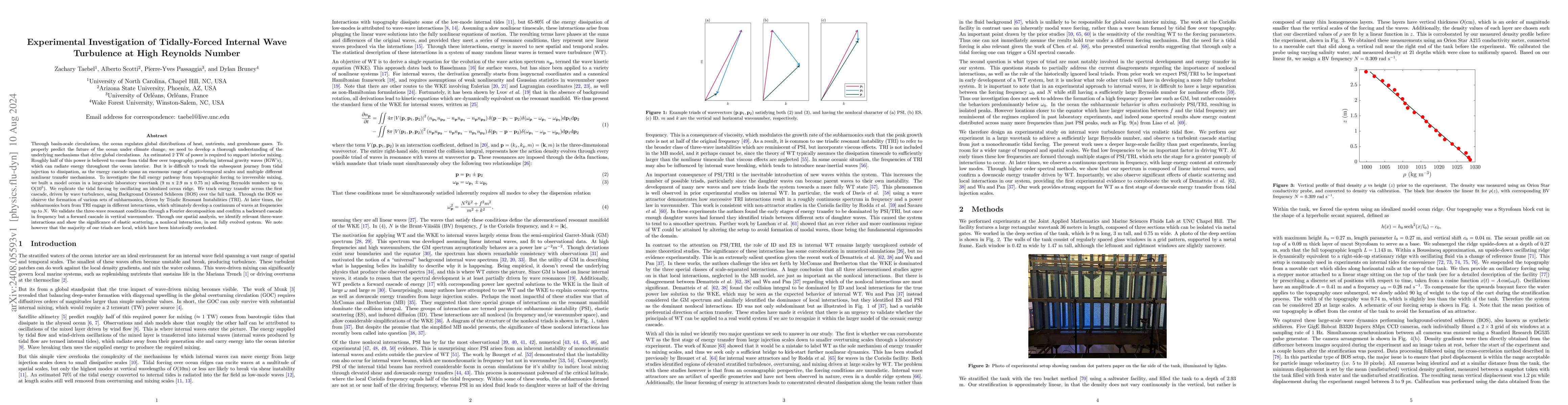 Thumbnail for Experimental Investigation of Tidally-Forced Internal Wave Turbulence at
  High Reynolds Number