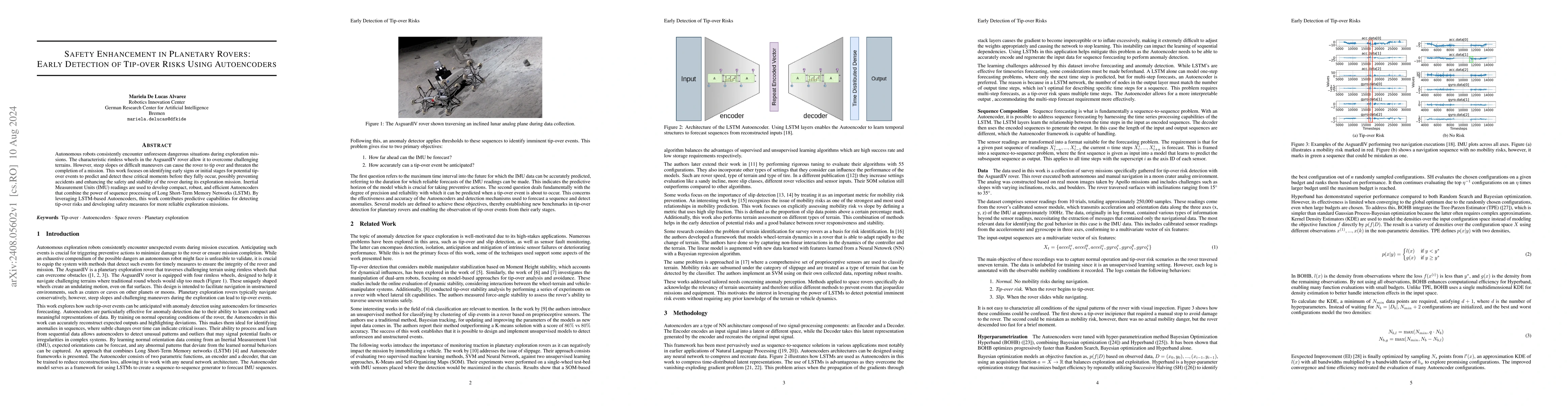 Thumbnail for Safety Enhancement in Planetary Rovers: Early Detection of Tip-over
  Risks Using Autoencoders