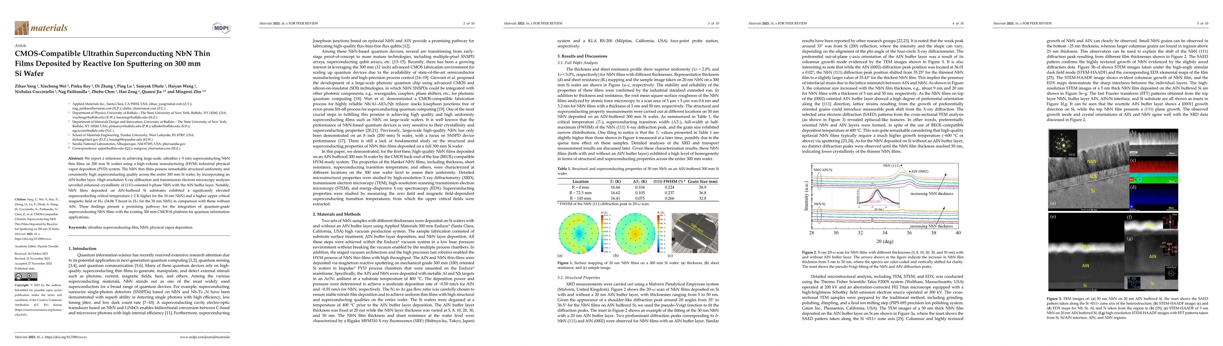 Thumbnail for CMOS-Compatible Ultrathin Superconducting NbN Thin Films Deposited by
  Reactive Ion Sputtering on 300 mm Si Wafer