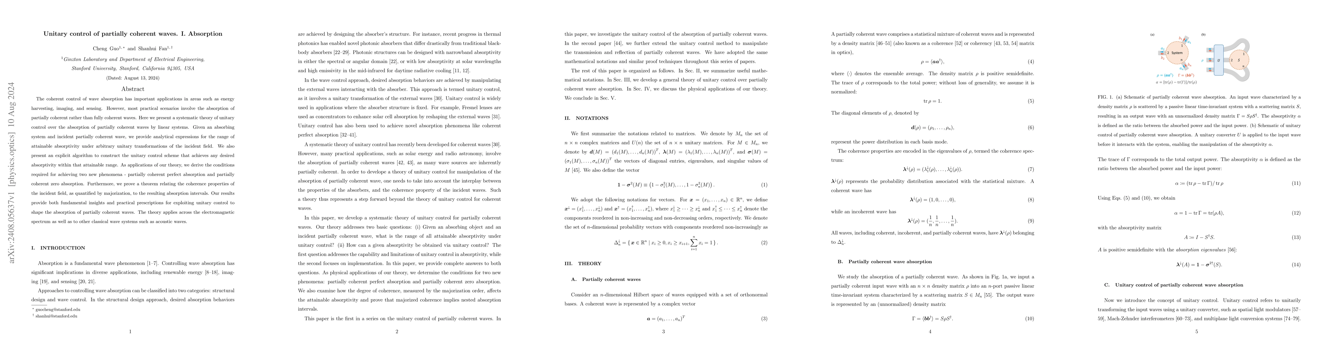 Thumbnail for Unitary control of partially coherent waves. I. Absorption
