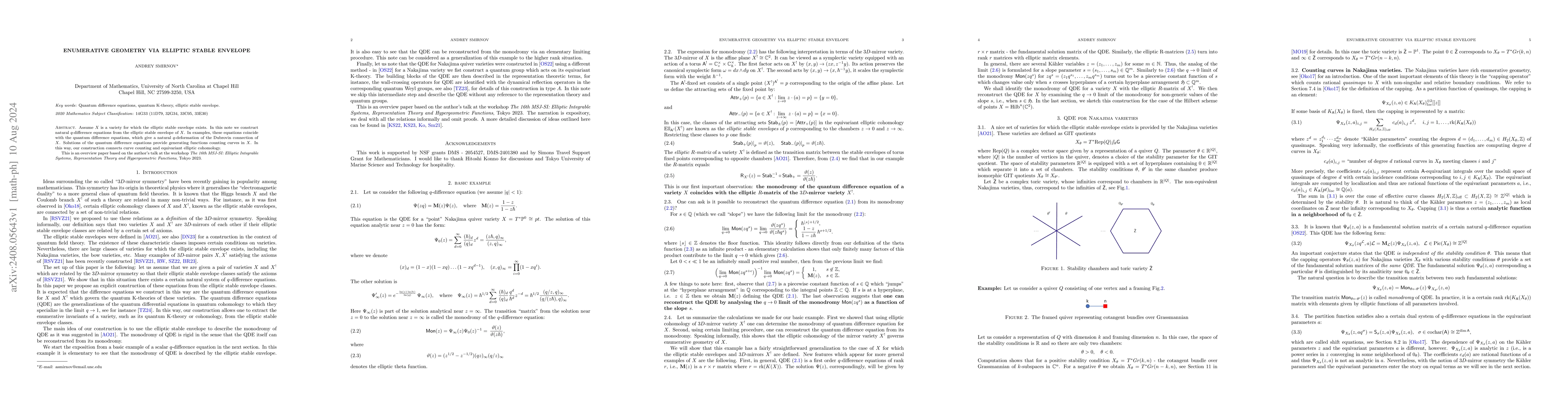 Thumbnail for Enumerative geometry via elliptic stable envelope