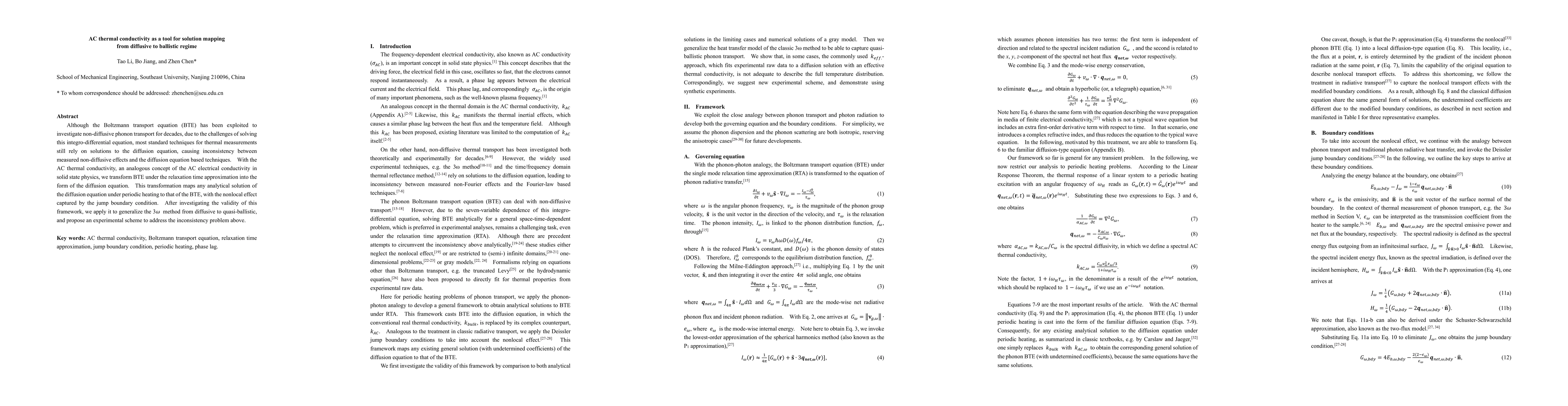 Thumbnail for AC thermal conductivity as a tool for solution mapping from diffusive to
  ballistic regime