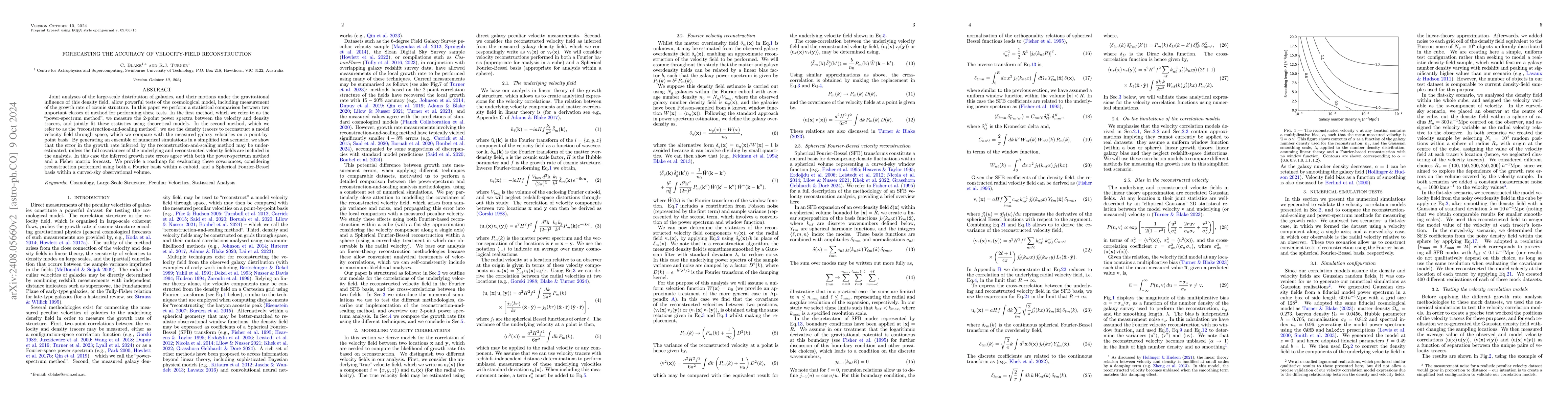 Thumbnail for Forecasting the accuracy of velocity-field reconstruction