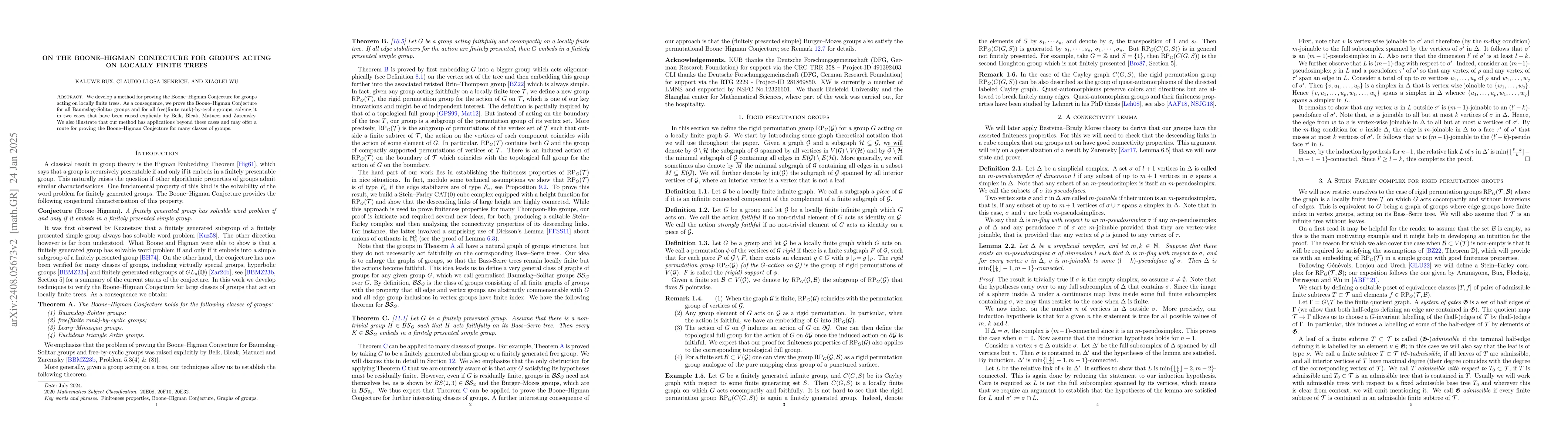 Thumbnail for On the Boone--Higman Conjecture for groups acting on locally finite
  trees