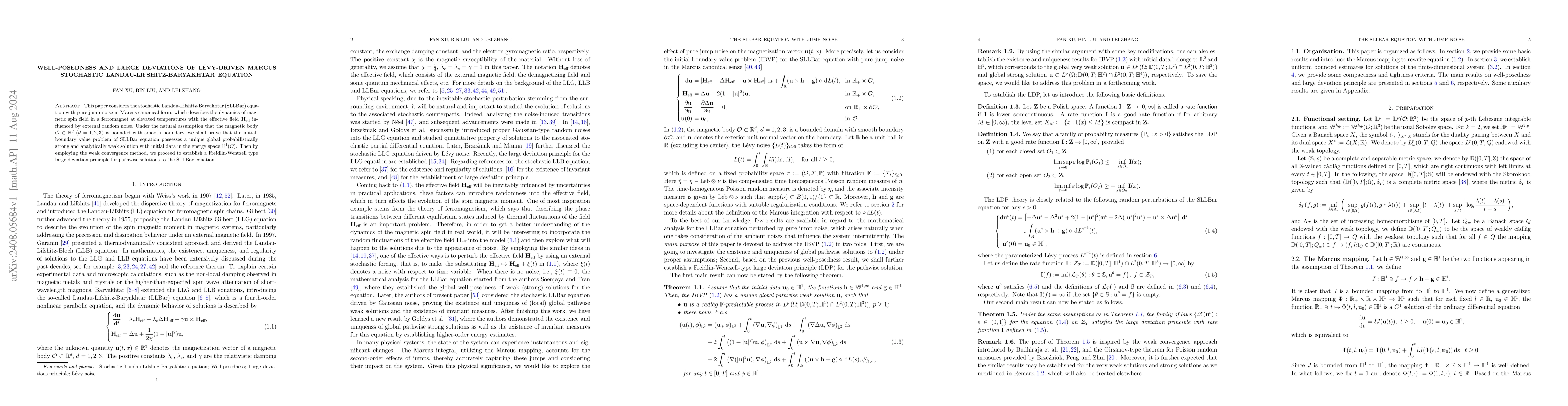 Thumbnail for Well-posedness and large deviations of Lévy-driven Marcus stochastic
  Landau-Lifshitz-Baryakhtar equation