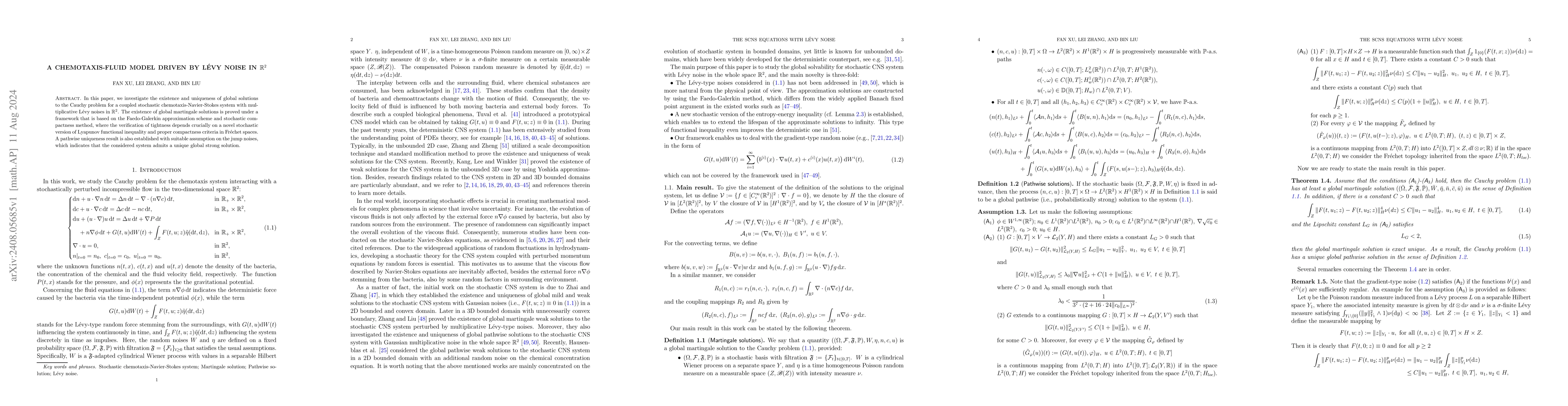 Thumbnail for A chemotaxis-fluid model driven by Lévy noise in $\mathbb{R}^2$