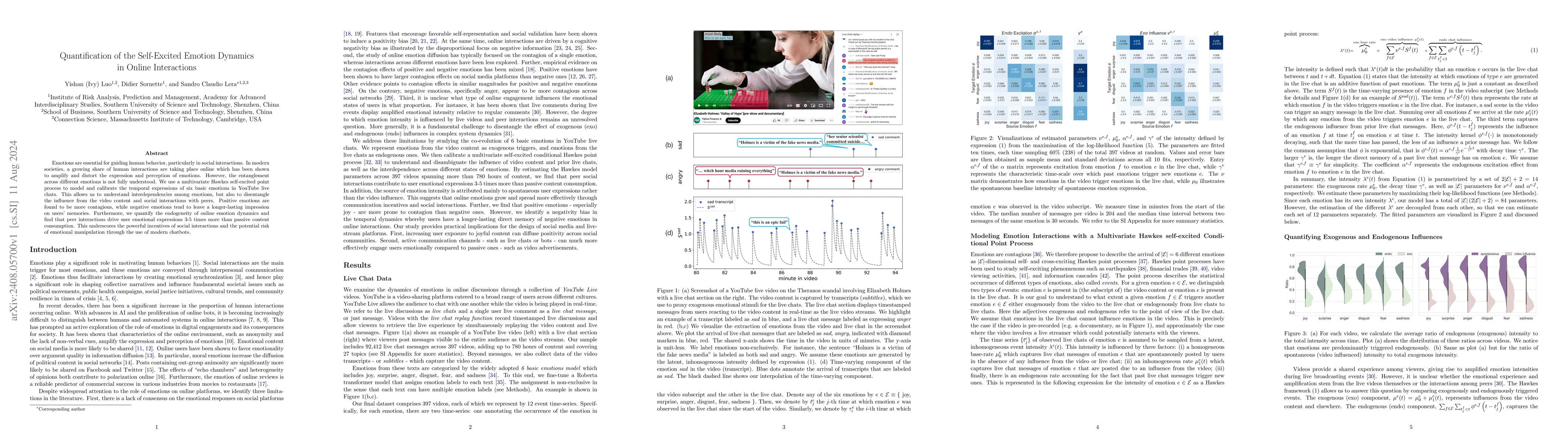 Thumbnail for Quantification of the Self-Excited Emotion Dynamics in Online
  Interactions