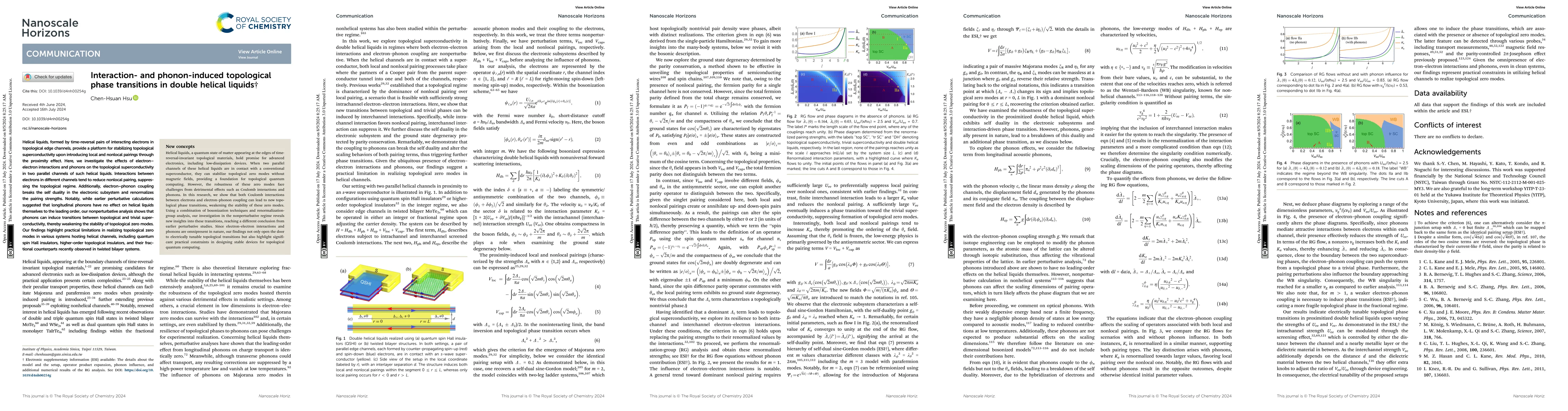 Thumbnail for Interaction- and phonon-induced topological phase transitions in double
  helical liquids