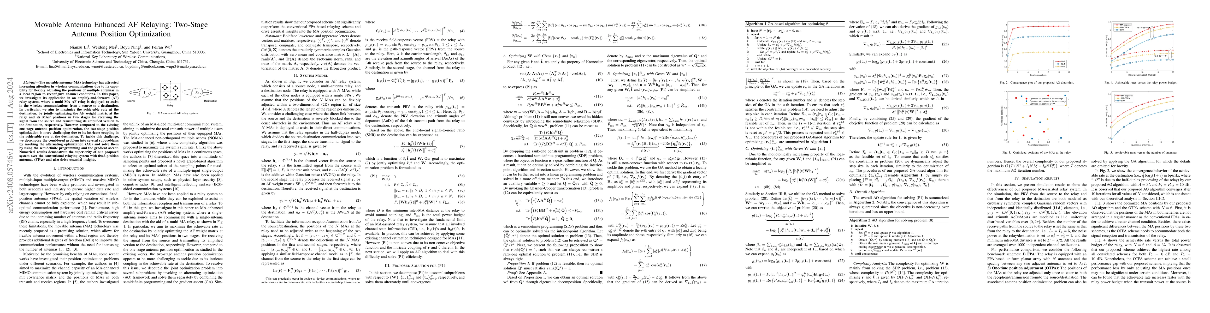 Thumbnail for Movable Antenna Enhanced AF Relaying: Two-Stage Antenna Position
  Optimization
