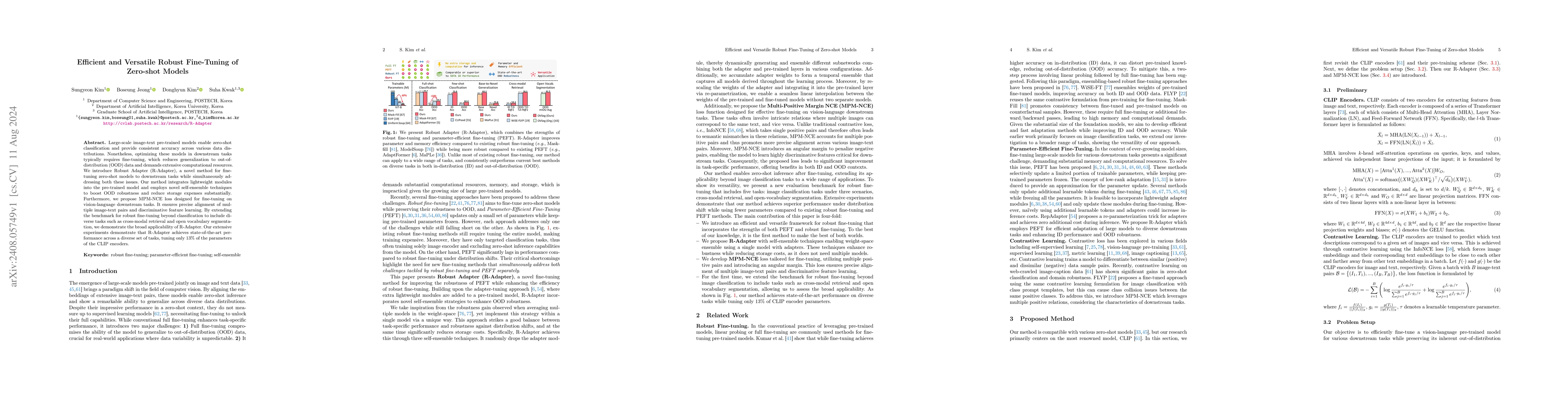 Thumbnail for Efficient and Versatile Robust Fine-Tuning of Zero-shot Models