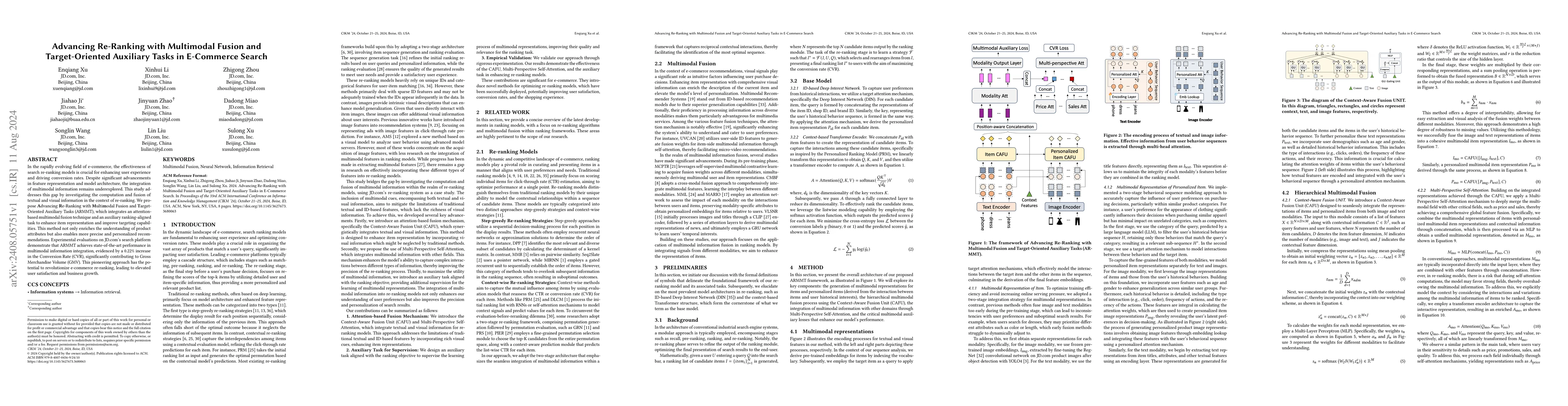 Thumbnail for Advancing Re-Ranking with Multimodal Fusion and Target-Oriented
  Auxiliary Tasks in E-Commerce Search