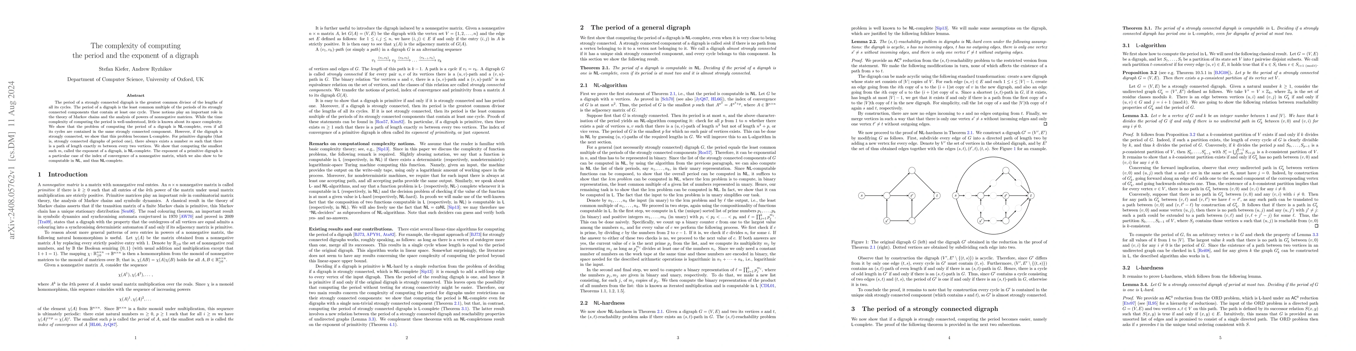 Thumbnail for The complexity of computing the period and the exponent of a digraph
