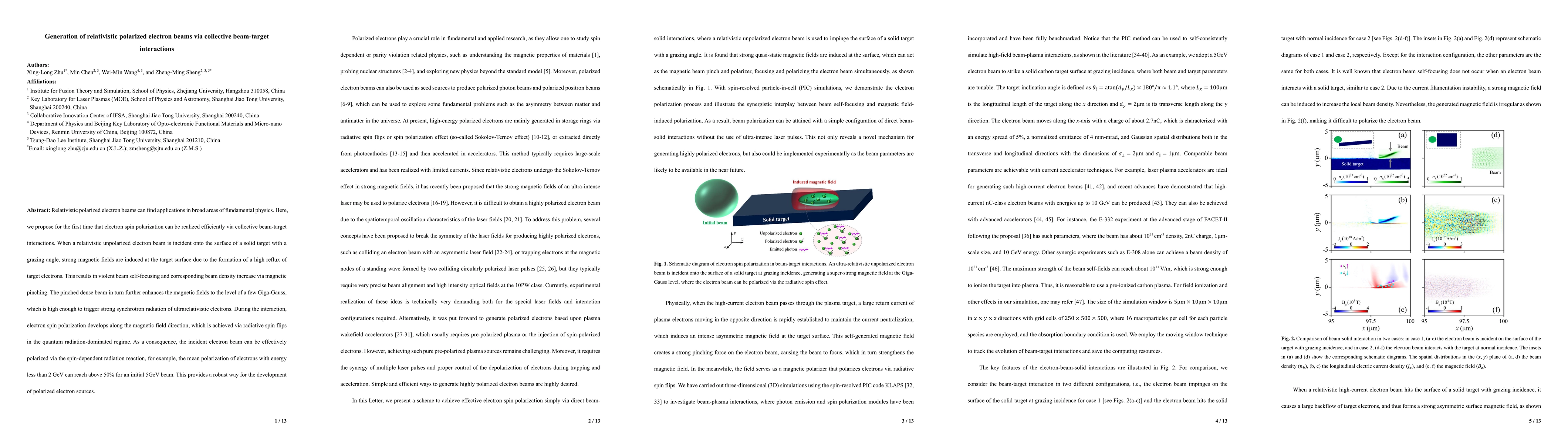 Thumbnail for Generation of relativistic polarized electron beams via collective
  beam-target interactions